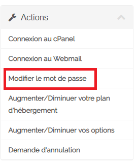 modifier le mot de passe