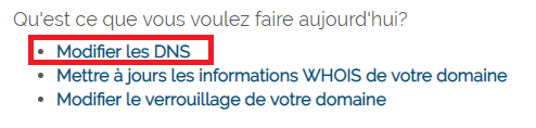 modifier les DNS modifier les DNS